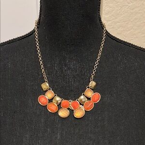 Elegant Gold and Orange Necklace